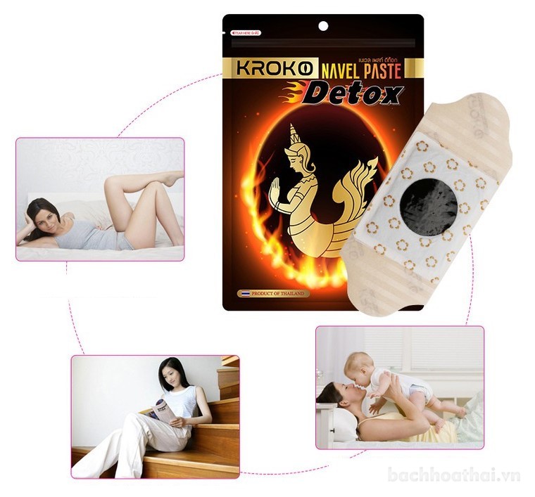 Túi dán nóng giảm mỡ Kroko Navel Paste Detox
