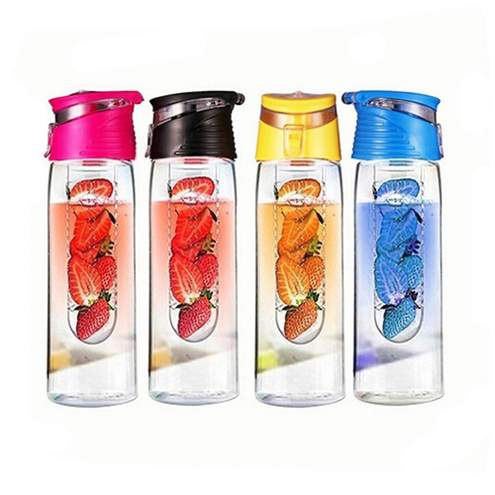 800ML Water Bottle Fruit Juice Infuser Water Bottle Health Sport Lemon Cup Bicycle Flip Lid Bottle Drinkware Sports Bottles