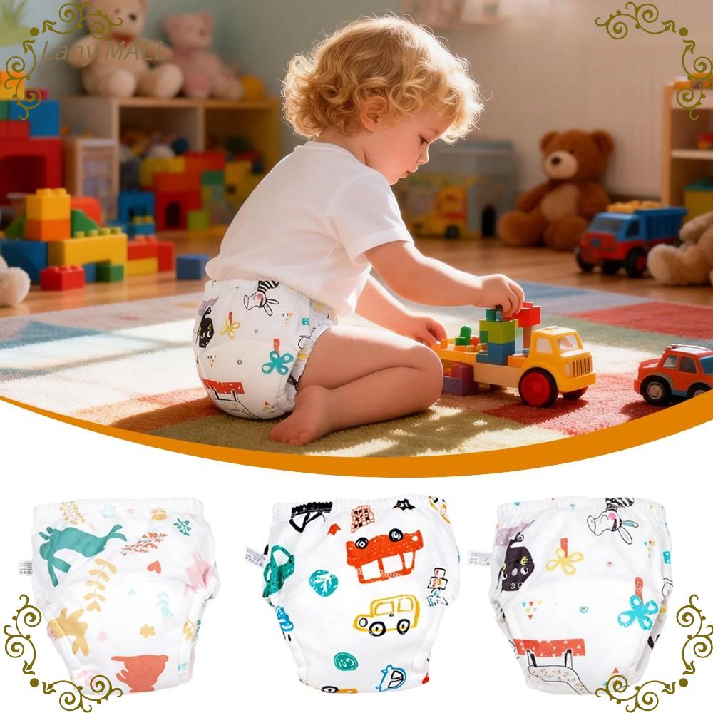 LANY MALL Bông Quần tập cho bé Thoáng khí Chống thấm nước Tã em bé có thể giặt Mềm mại Chống rò rỉ Tã em bé Sử dụng cho trẻ  biết đi