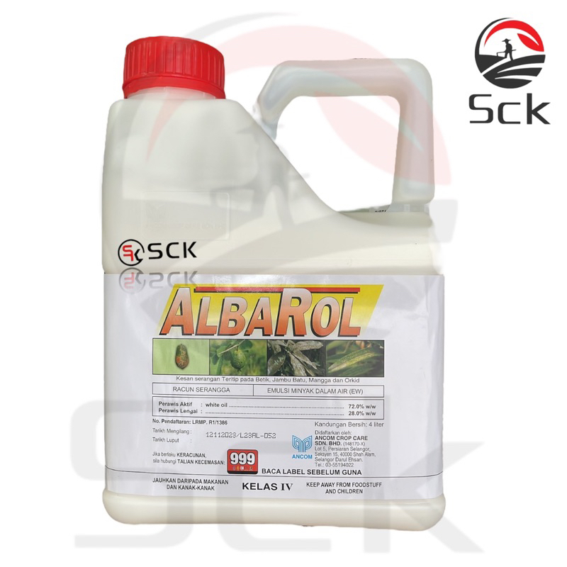 ALBAROL 4L/Racun Serangga/White oil 72%/Pelekat gam/Racun koya Teritip/MealyBug Harga  48 Ringgit*Penghantaran Percuma