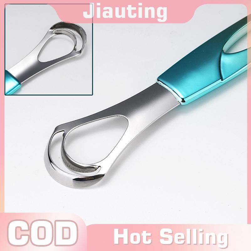Jiauting Ba màu thép không gỉ lưỡi scraper sạch hơi thở tươi làm sạch tráng lưỡi bàn chải đánh răng scraper vệ sinh răng miệng chăm sóc công cụ