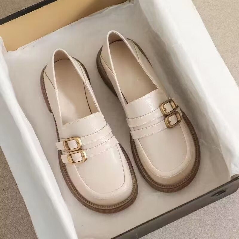 35-43码 Lolita JK Large Women's Shoes French Vintage English Style Small Leather Shoes 41 One line with Thick Sole Mary Jane Single Shoes ราคา 536 บาท*ส่งฟรี