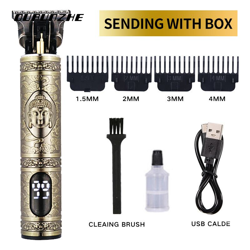 OURUNZHE Professional Electric Hair Clipper with USB Charging and Adjustable Combs ราคา 36 บาท*ส่งฟรี