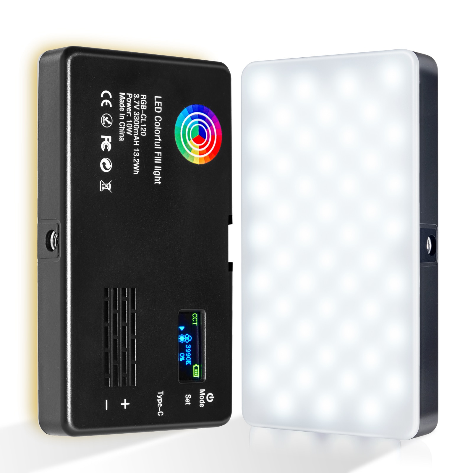 RGB LED Camera Light Full Color Output Video Lamp Kit Dimmable 2500K