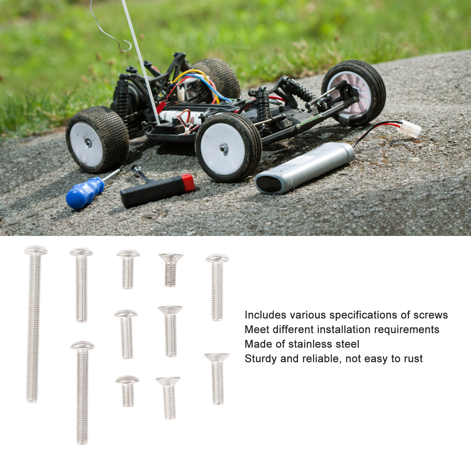 Alomejor bbx BB01 RC Bộ ốc vít thay thế M3 bu lông lục giác thép không gỉ Kit với hộp trong suốt lưu trữ