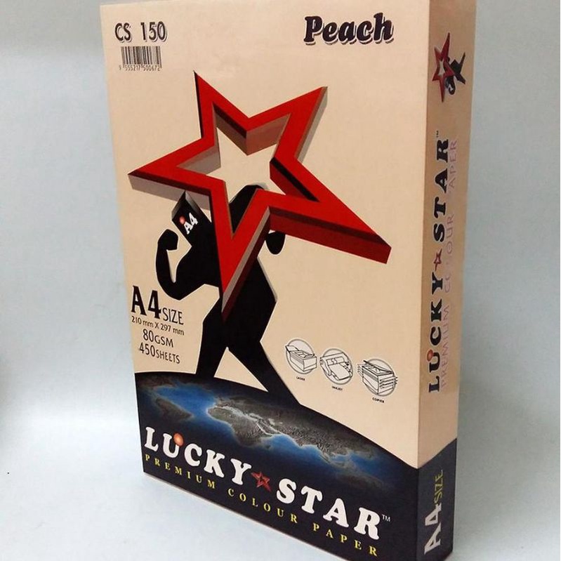 A4 IK LUCKY STAR 80GSM COLOUR PAPER 450 SHEETS/ KERTAS WARNA LUCKY STAR A4 80 GSM 450 KEPING / PASTEL / PRIMA / CYBER