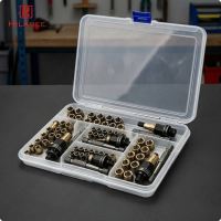 HILABEE 10 Pieces Carbon Steel Rivet Nut Tool Kit Hex-Shank Rivet Nut Setter Kit Portable Nutsert Tool Interchangeable for Mechanics