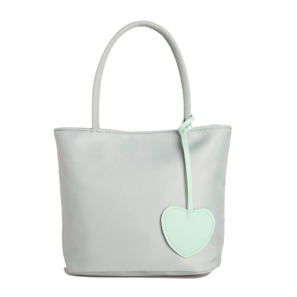 SRAITH Phong cách Hàn Quốc Túi Tote bằng Nylon Màu đơn sắc Có  Dây Chuyền Hình Trái Tim Túi đeo vai vải Oxford Nhẹ Dung lượng lớn Túi đeo nách Các cô gái - 7