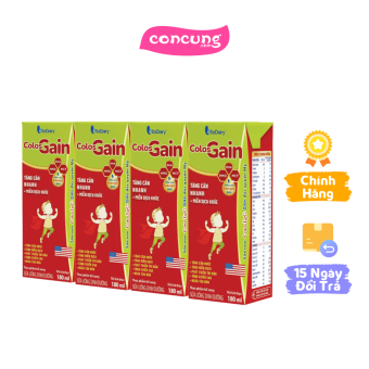 Sữa uống dinh dưỡng Colos Gain 180ml, lốc 4 hộp (trên 1 tuổi)