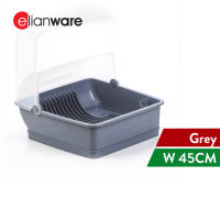 Elianware Extra Large Dust Free Home Dish Rack Disk Drainer with Cover