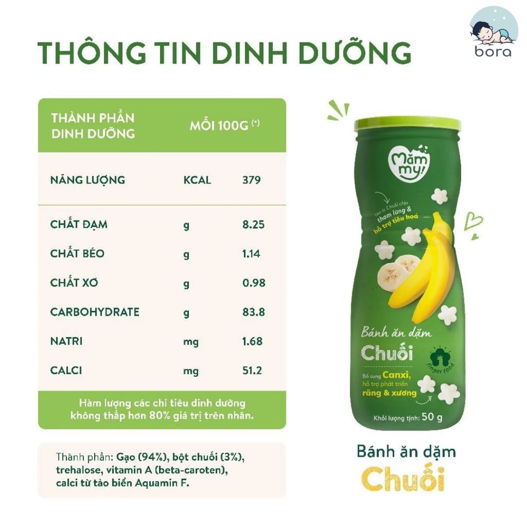 Bánh ăn dặm Mămmy hũ 32g/50g cho bé từ 6 tháng tuổi vị rau củ trái cây dễ tiêu hoá