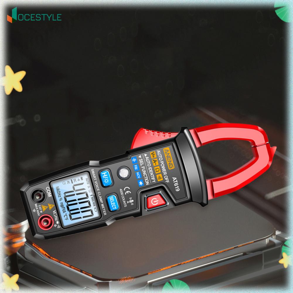 JOCESTYLE เครื่องวัดกระแสไฟฟ้าแบบหนีบ AT619 จอแสดงผลดิจิตอล 4000 ค่าความละเอียดสูงสำหรับการวัดกระแสไฟฟ้าอย่างแม่นยำ ราคา 369 บาท*ส่งฟรี