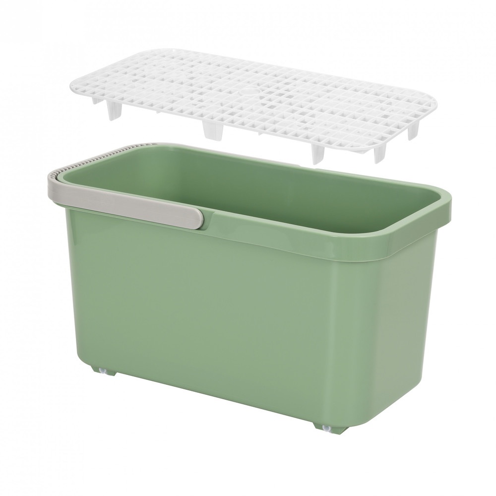 Global House Iclean ถังซักม็อบพร้อมตะแกรง มีล้อ 1JY02 ขนาด 24x45x25 ซม. (13L) สีเขียว รับประกันของเเท้! ราคา 239 บาท*ส่งฟรี