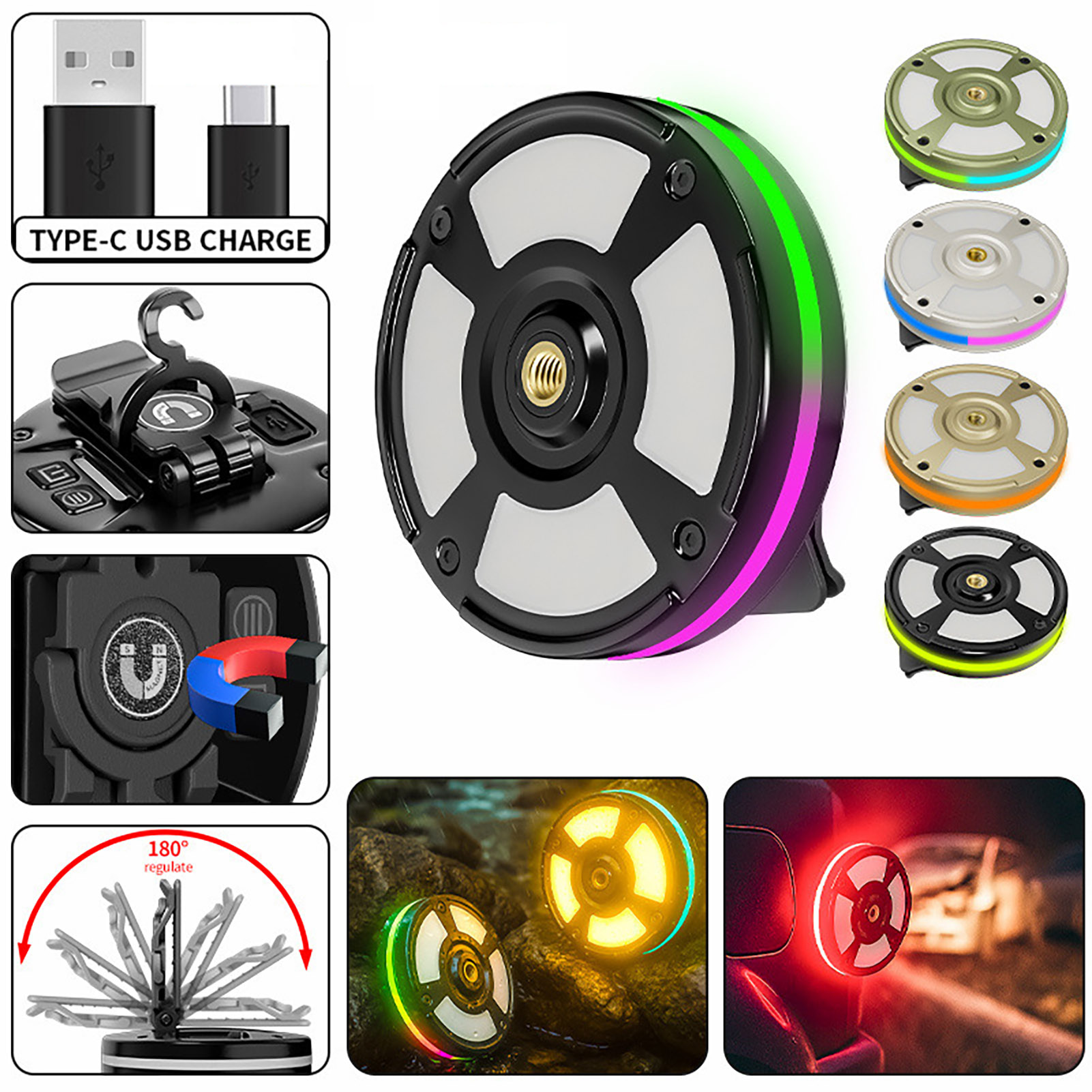 Goodbro Đa Chức Năng Đèn Cắm Trại Xách Tay Đèn Cắm Trại Cắm trại sạc được bằng USB Đèn Cắm Trại Cho đi bộ ngoài trời Xách Tay Đa Chức Năng Đèn Lồng Với chế độ có thể điều chỉnh Và Clip Lý Tưởng Cho Du Lịch
