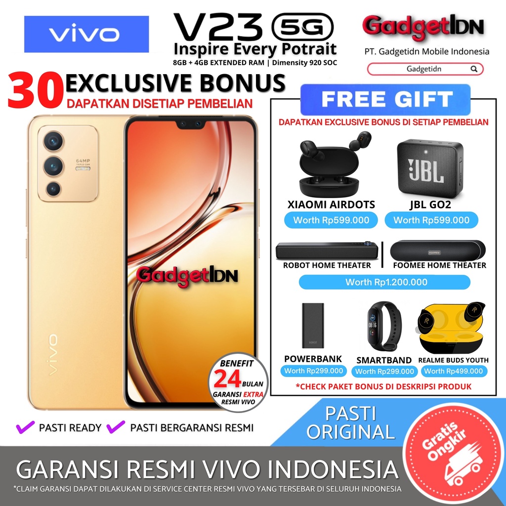 VIVO V23 5G 12/128GB ( 8GB + 4GB Extended Ram ) Garansi Resmi VIvo Harga  5,999,000 Ringgit*Penghantaran Percuma