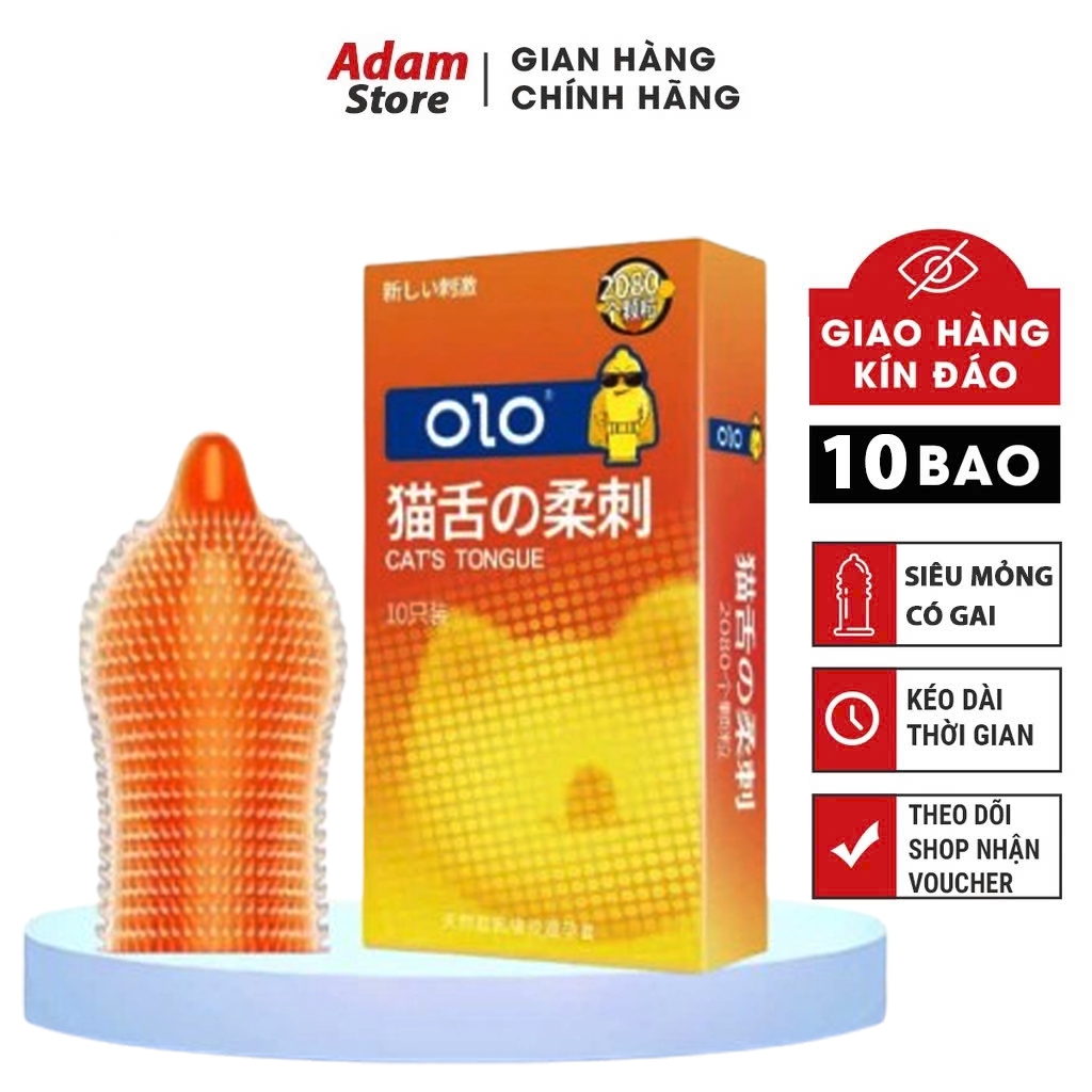 Bao cao su gai lưỡi mèo OLO, bcs có gai siêu mỏng kéo dài thời gian quan hệ