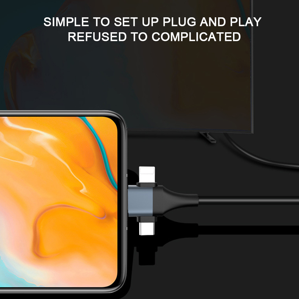 Thoải mái HDMI cho TV Adapter 3 trong 1 Cáp HDMI cho Loại-C IOS