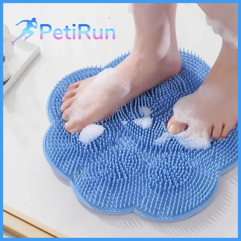 PETIRUN Chống trượt Bàn chải mát xa Tẩ bào chết toàn thân Silicone Đệm rửa chân Có ống hút Thảm Tắm Phòng tắm