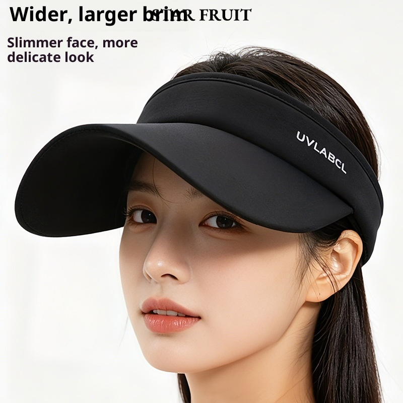 STAR FRUIT⭐ UV Protection Wide Brim Visor Hat for Men and Women, Breathable Sun Shield with Adjustable Fit for Running and Outdoor Activities ราคา 52 บาท*ส่งฟรี