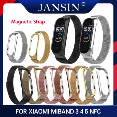 Magnetic Strap For Xiaomi Mi Band 6 5 NFC Wrist Metal Bracelet Screwless Stainless Steel MIband For Xiaomi Mi Band 6 5 4 3 Wristband