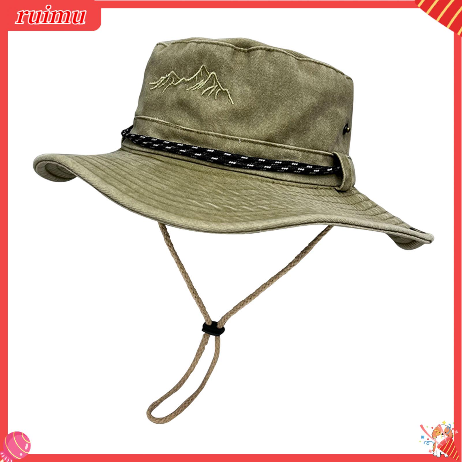 Ruimu Mũ chống nắng với drawstrings Mũ ngư dân với rộng vành mũ đi nắng có thể gấp với vành có thể điều chỉnh cho cuối cùng mặt trời bảo vệ hoàn hảo cho các hoạt động ngoài trời