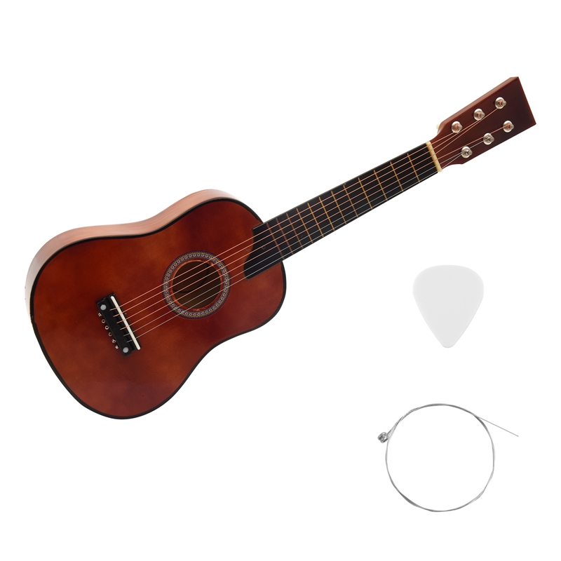 25Inch Mini Small Guitar Basswood 6 Strings Acoustic Guitar with Pick Strings for Beginner Children Kids Gift