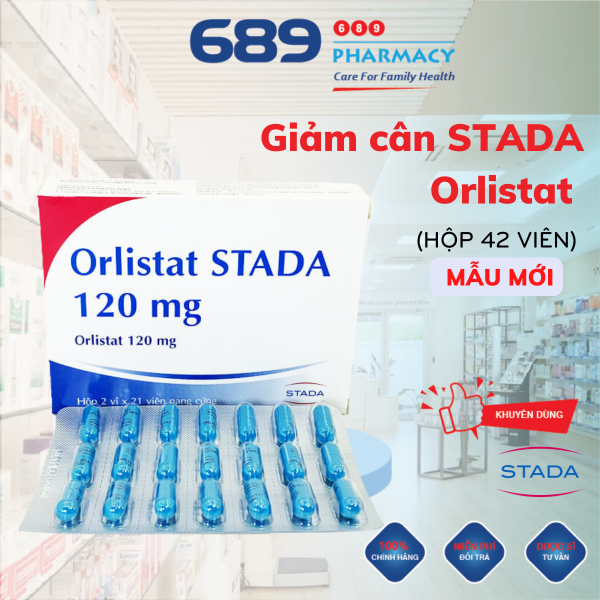 Viên giảm cân thải mỡ an toàn Orlistat Stada 120mg cao cấp