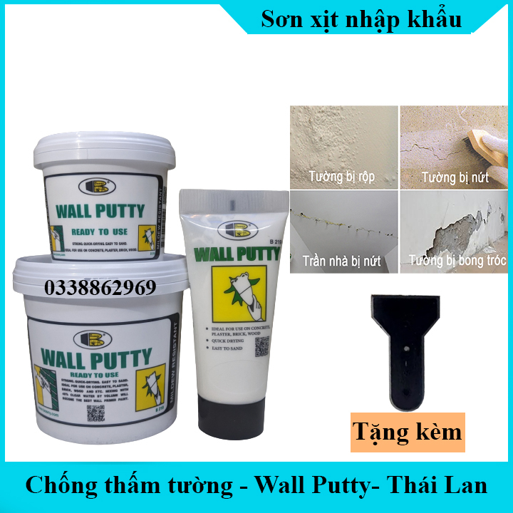 Chống thấm tường Bột bả trám khe nứt tường gỗ trét thùng loa Bosny Wall Putty