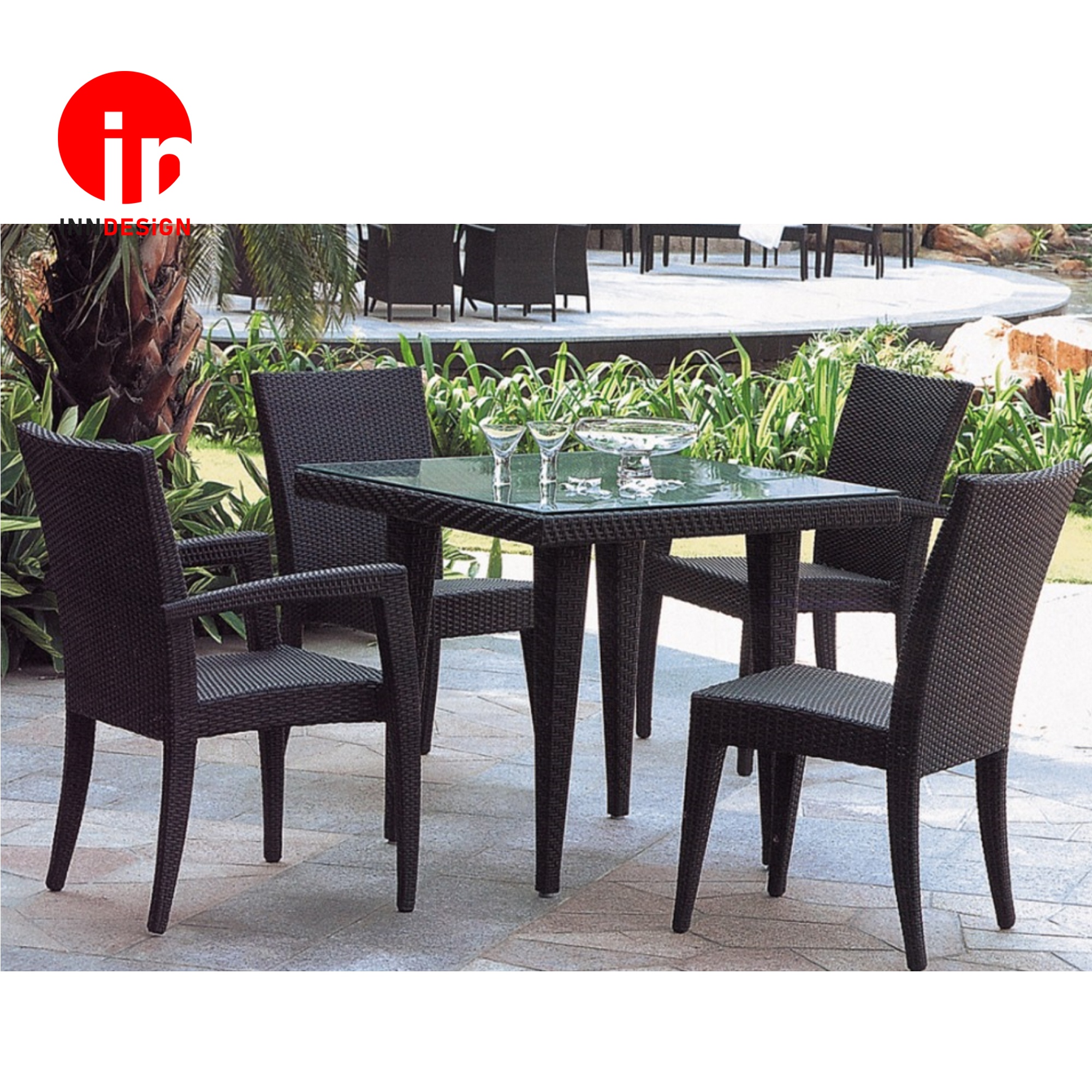 1+4 Dining Set / Outdoor Table /Coffee Table / Lounge Set ( Black) (Free Delivery and Installation)