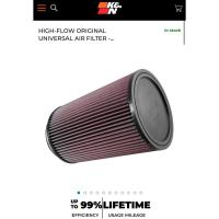 กรองเปลือย K&N USA ของ แท้ ปาก 5“ สูง 10“ หัว 6.5” Air filter racing Hight Flow orginal RU-3220 กรองเคแอนด์เอ็น