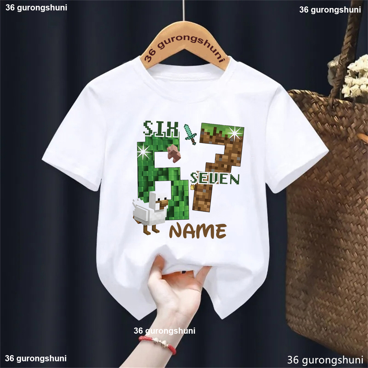 Hot Sale Custom Name Italian Brainrot 67 Meme Printed T Shirt Girls/Boys Kawaii Kids Clothes Summer Short Sleeve Shirt Solid T-Shirt - 6