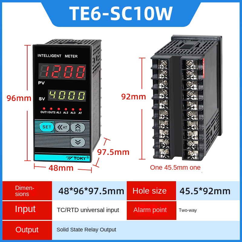 Bộ Điều Khiển Nhiệt Độ TE6-SC10W | Tùy Chọn Khác TE4/6/7/8/9-RB10W/SB10W/RC10W/DC18W/RC18W - TOKY | Phạm Vi Nhiệt Độ Tùy Chỉnh | Độ Ổn Định Cao