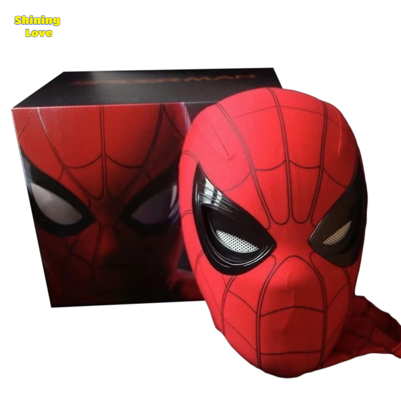 Shininglove Spider man Mask Blink Eyes Movable Breathable Headgear