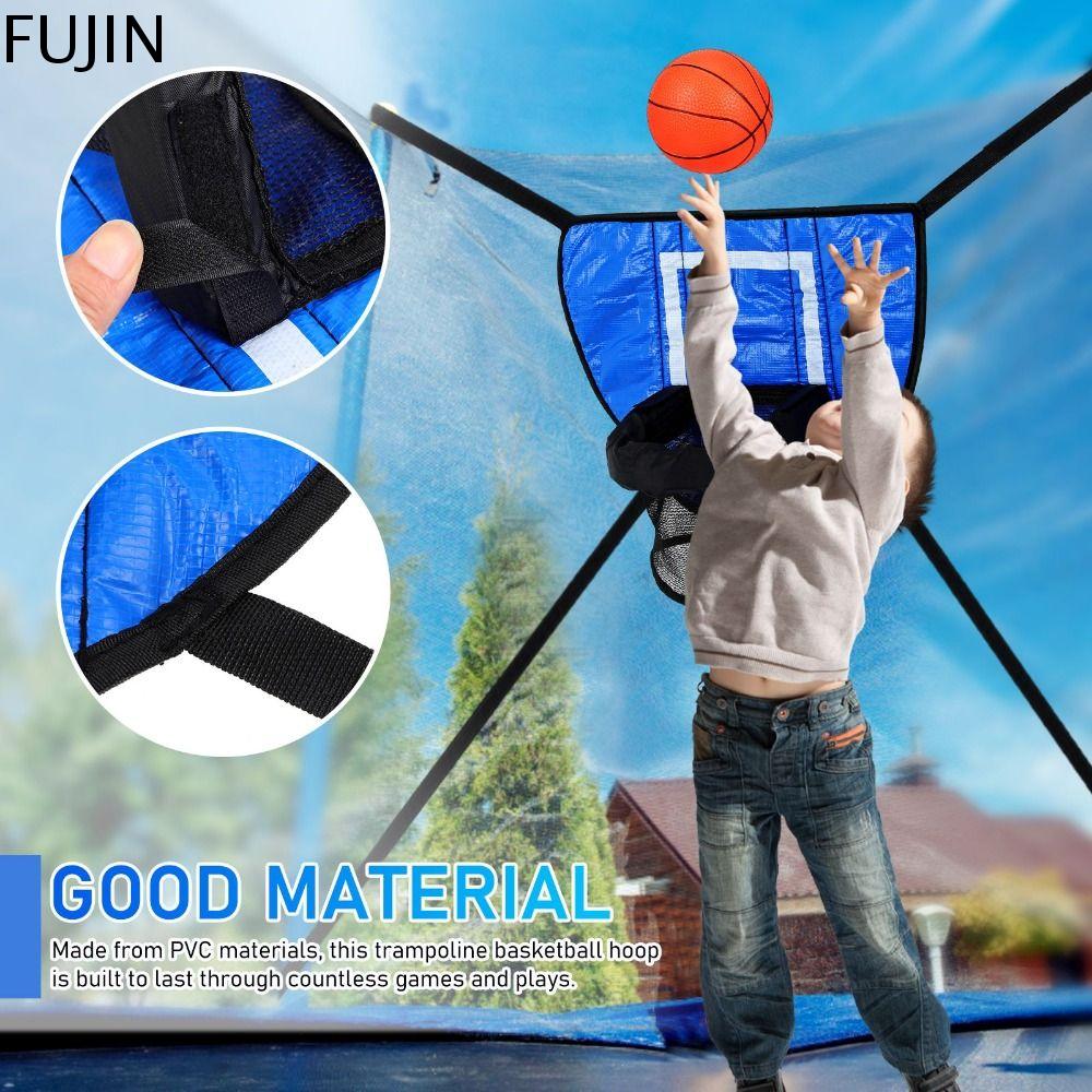 FUJIN Có thể gập lại Bộ dụng cụ bóng rổ trên trampoline An toàn Đa năng Đồ chơi bóng rổ di động Chống thấm nước với bơm và bóng Vòng bóng rổ mini Trong nhà ngoài trời