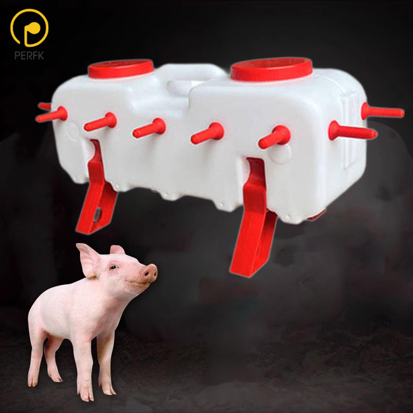Piglet Feeding Bucket Pig Feeder with 14 Nipple with Stand Lightweight Multifunctional for Farm Animal 46x24x15cm ราคา 4,338 บาท*ส่งฟรี