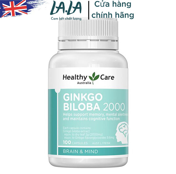  Viên uống bổ não Úc Healthy Care Ginkgo Biloba 2000mg 100 viên 