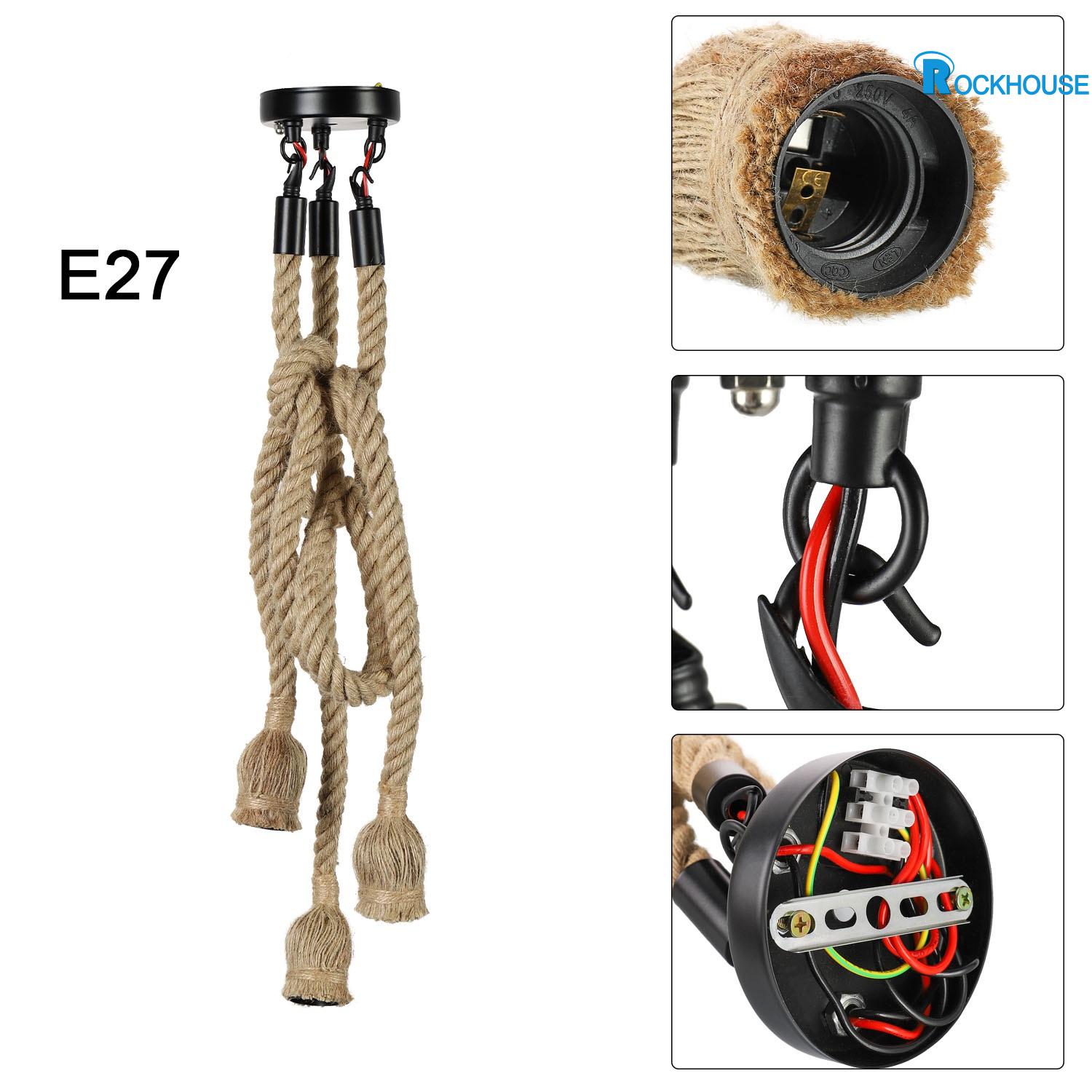 【Rockhouse】 Industrial Style Pendant Light accentuated with Earth Yellow Hemp Ropes [New Products] ราคา 1,339 บาท*ส่งฟรี