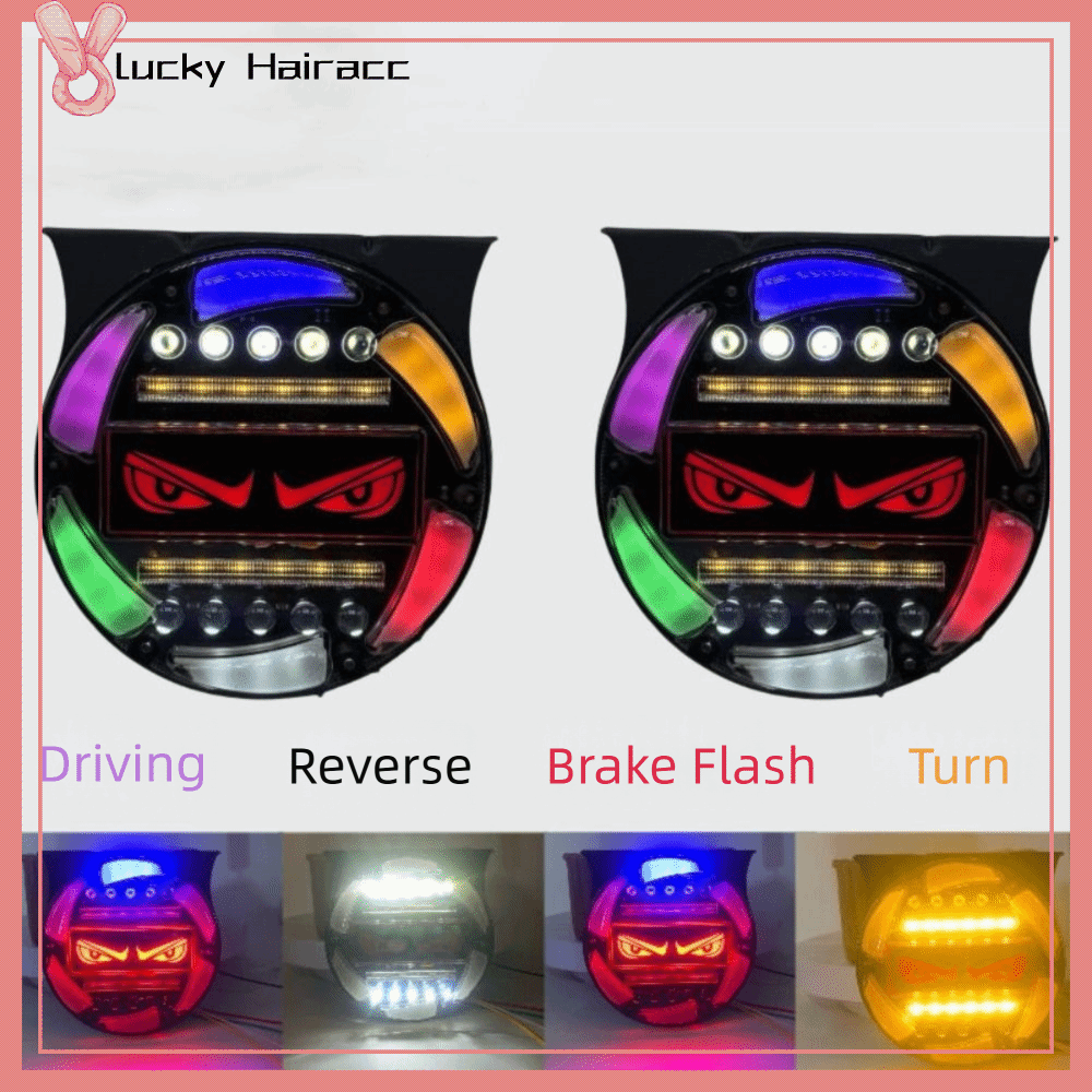 LUCKY HAIRACC Phổ quát Đèn mắt quỷ xe tải 12-24V Đa chế độ Đèn cảnh báo an toàn Sáng tạo Đèn nhấp nháy Trang trí xe hơi
