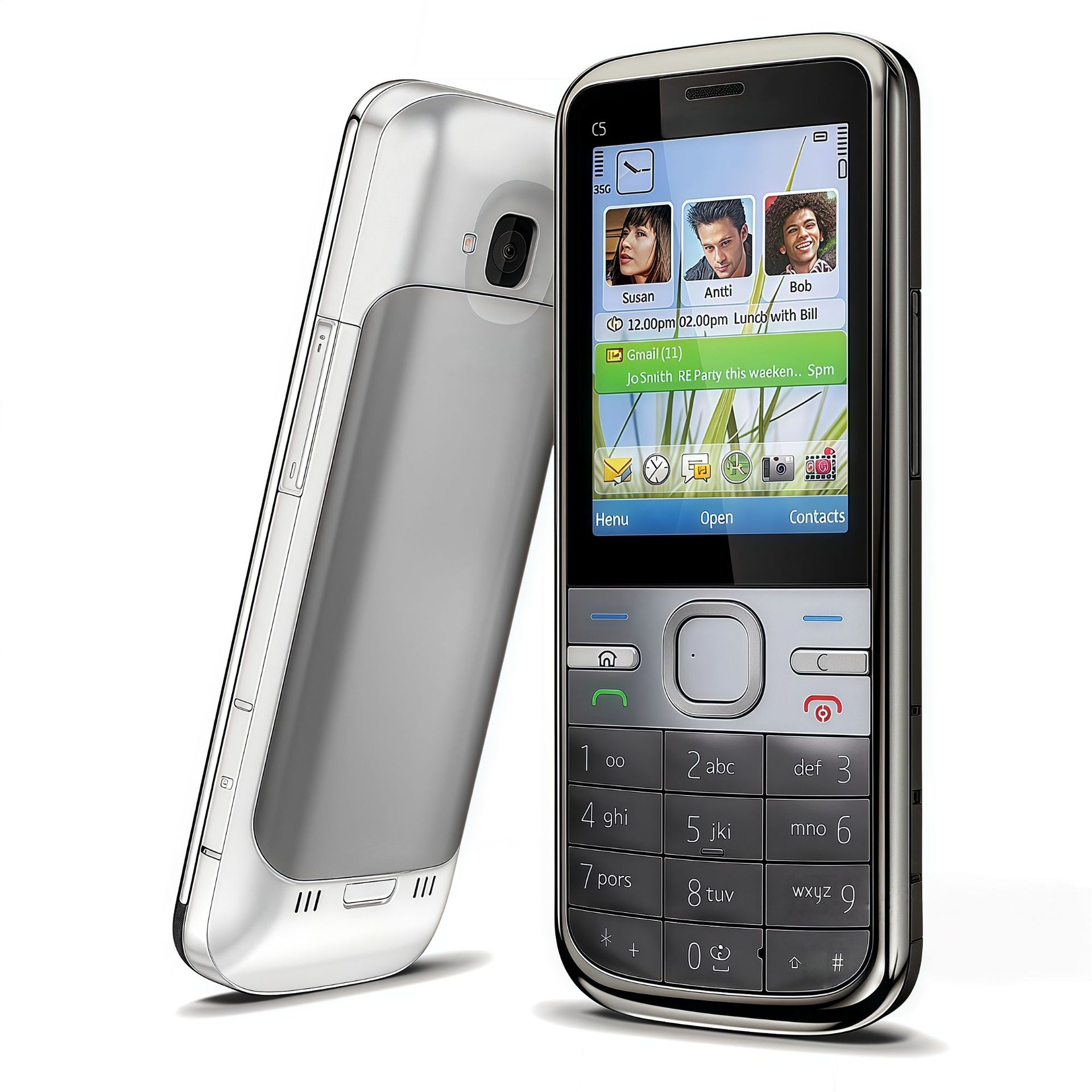 Nokia C5-00 non-smart phone 3G elderly machine button straight board elderly small mobile phone, metal body, classic design is not outdated ราคา 903 บาท*ส่งฟรี