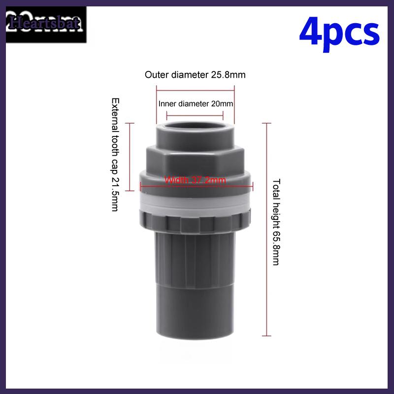 [Heartsbat] 2 chiếc đầu nối PVC ống thoát nước bể cá dày 20 25 32 mm ống thoát nước trong vườn đầu nối đầu vào bể cá cho bể cá - 2