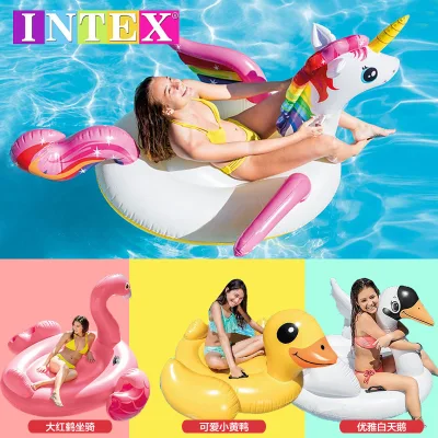 Intex Swimming Float Rainbow Unicorn Yellow Duck Swan Flamingo (Singapore Seller)