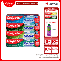 Bộ sưu tập 4 kem đánh răng Colgate Maxfresh 225g (Tặng bàn chải lông tơ)