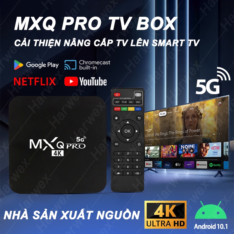 【Ram 8G+ROM 128G】Android TV Box Mxq Pro Smart Tivi Box 4K Wifi 5G Android 11.1 tivi box xem truyền hình 100 kênh miễn phí, xem Youtube Netfliex