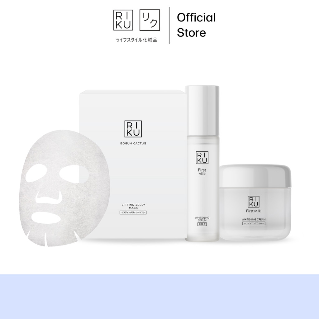 Riku Jelly Mask + Milk Cream + Milk Serum Lifts and Tightens the Skin, Reduces Sagging. Adds Firmness to the Face. ราคา 1,409 บาท*ส่งฟรี