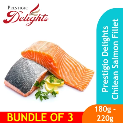 Prestigio Delights Frozen Chilean Salmon Fillet 180g to 220g Bundle of 3