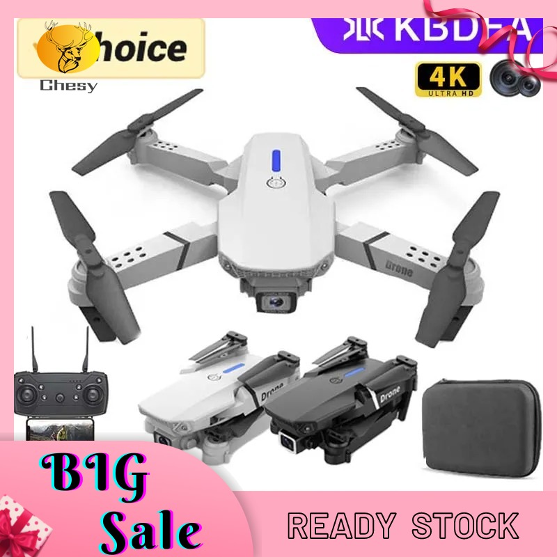 E88 RC Drone With Camera 2.4GHz 4CH Altitude Hold Headless Mode Foldable RC Quadcopter Model Toys For Boys Girls Birthday Gifts ราคา 394 บาท*ส่งฟรี