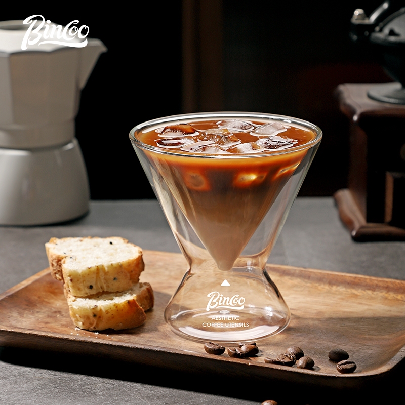 Bincoo Coffee Cup Glass Mug ice American Italian Extract Cup Double Coffee Scholarship Drink Drink Cup Ladie Cup 180ml ราคา 322 บาท*ส่งฟรี