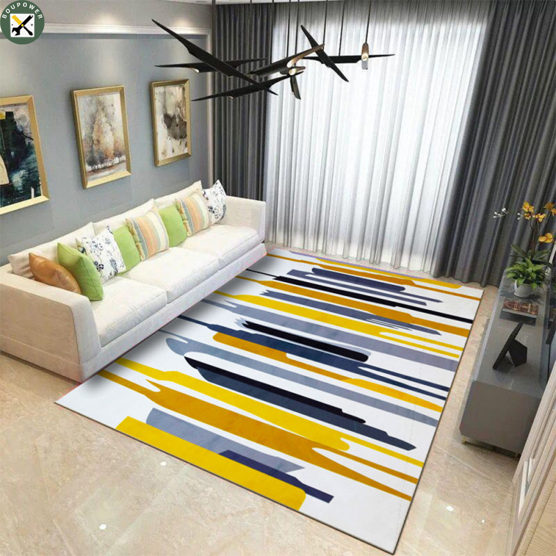 BouPower IN stock Anti-Slip Soft Geometric Pattern Carpet Large Size Home