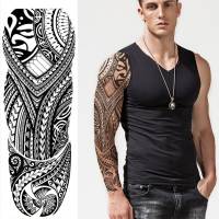 【HBESTY Magic Tattoo】Waterproof Temporary Tattoo Sticker Mask Totem Arrow Geometric Full Arm Sleeve Tatoo Fake Tatto Flash Tattoos for Men Women