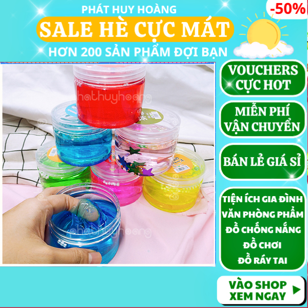 Slime hủ to an toàn nhân kim tuyến cực đẹp 180ml ✓Vui nhộn ✓Giá rẻ ✓Chất nhờn má quái ✓ Phát Huy Hoàng